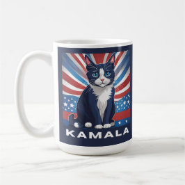 Blaue Katze für Kamala 2024 US-Wahldemokrat Kaffeetasse