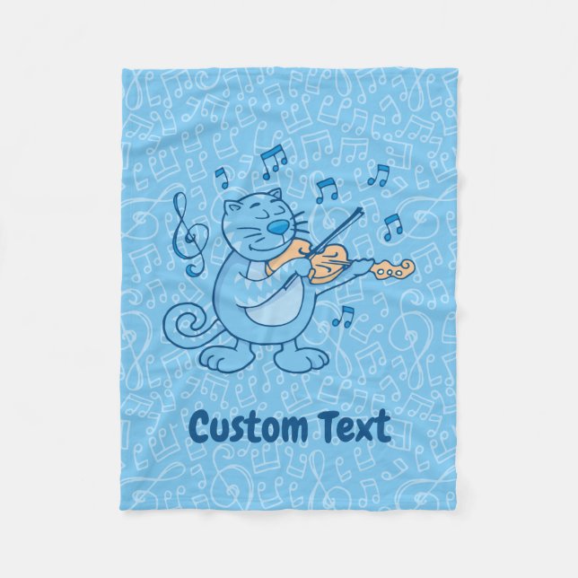 Blaue Katze mit Violin Fleece Blanket (Vorderseite)