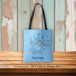 Blaue Katze mit Violin-Tasche Tasche