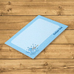 Blaue Katze mit Violine Notepad Notizblock