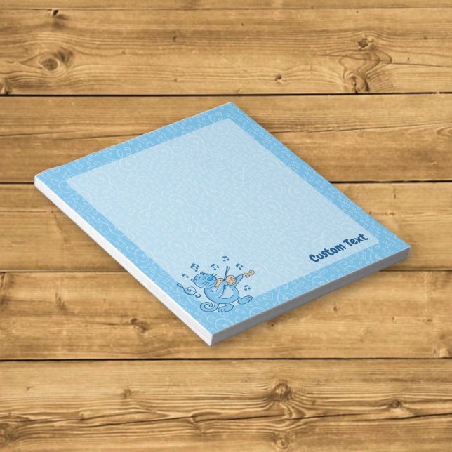 Blaue Katze mit Violine Notepad Notizblock (Von Creator hochgeladen)