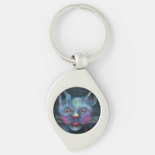 Blaue Katze Schlüsselanhänger