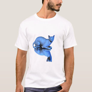 Blaue Katze T-Shirt