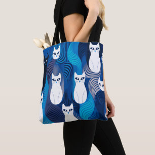 Blaue Katze Tasche