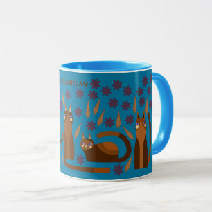 BLAUE KATZE TASSE FÜR DEN GEBURTSTAG PRÄSENTIEREN