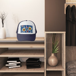 Blaue Katze Truckerkappe