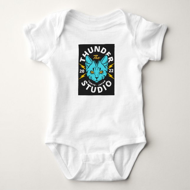 BLAUE KATZE WIE TIGER BABY STRAMPLER (Vorderseite)