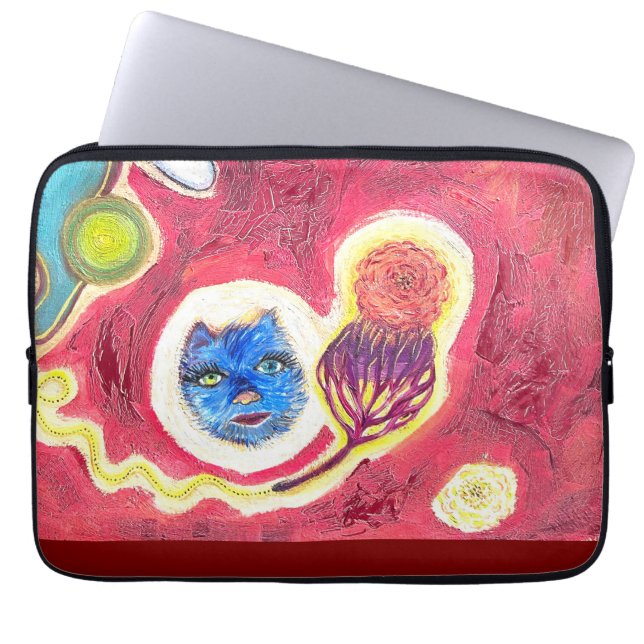 blaue Katzen Laptopschutzhülle (Vorderseite)