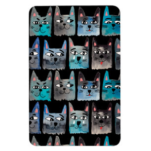 Blaue Katzen Magnet