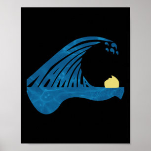 Blaue Katzen schwingen für Kamala Funny Trump Blue Poster