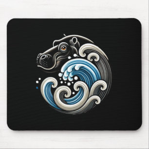 Blaue Katzen wecken die sonnige blaue Welle von Mo Mousepad