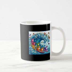 Blaue Katzen wellen auf Kamala Funny Cat Lady Kaffeetasse