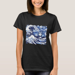 Blaue Katzen wellen auf Kamala Funny Cat Lady T-Shirt