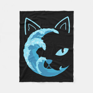 Blaue Katzen wellen nach Kamala Funny Blue Wave of Fleecedecke