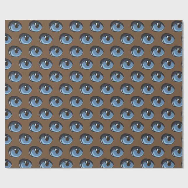 Blaue Katzenaugen-Muster-Gewohnheit Geschenkpapier (Flach)
