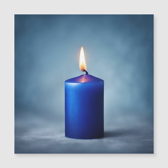 Blaue Kerze Magneteinladung (Vorderseite)