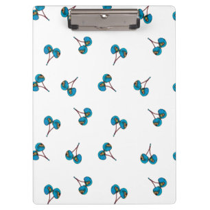 Blaue Kirsche Muster Klemmbrett