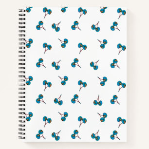 Blaue Kirsche Muster Notizbuch