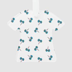 Blaue Kirsche Muster Ornament