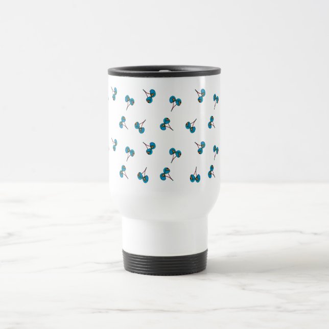 Blaue Kirsche Muster Reisebecher (Mittel)