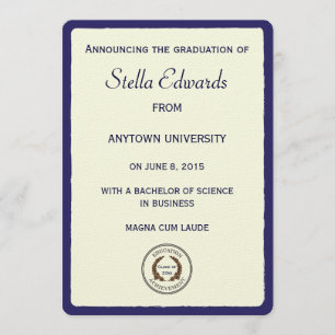 Blaue klassische Abschluss-Mitteilungs-runde Ecken Ankündigung