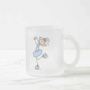 Blaue Kleid Figur Eisläufer T-Shirts und Geschenke Mattglastasse