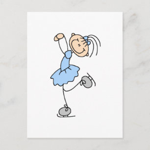 Blaue Kleid Figur Eisläufer T-Shirts und Geschenke Postkarte