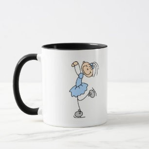 Blaue Kleid Figur Eisläufer T-Shirts und Geschenke Tasse