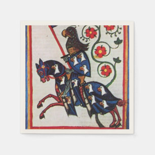 BLAUE KNIGHT AUF DER HORSEBACK Mittelalterliche Mi Serviette