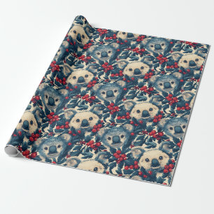 Blaue Koalas Weihnachten Geschenkpapier