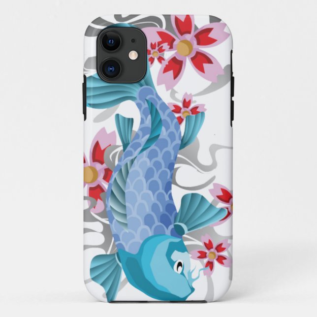 Blaue Koi Fische Case-Mate iPhone Hülle (Rückseite)