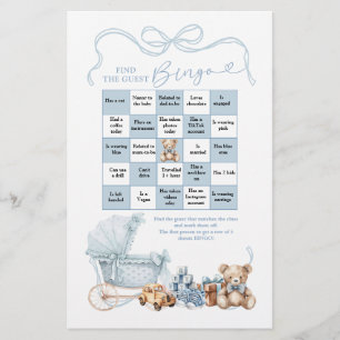 Blaue Kokette Babysänfte Finde den Gast Bingo
