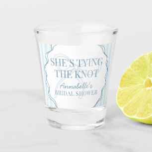 Blaue Kokette-Schleife Pastell Hochzeitsdusche Ges Schnapsglas