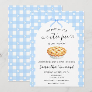 Blaue Kokette Süße Maus Baby-Party Einladung