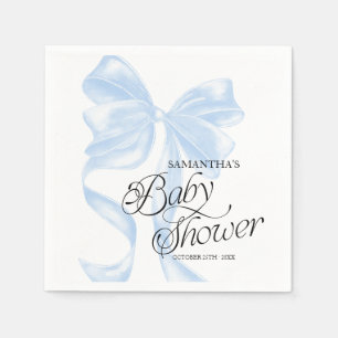 Blaue Koketten-Schleifen-Baby-Shower-Party-Serviet Serviette