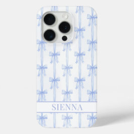 Blaue Kokettenbögen Gestreift Monogrammiert Case-Mate iPhone Hülle