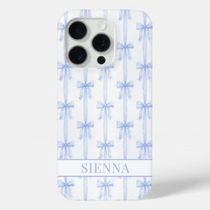Blaue Kokettenbögen Gestreift Monogrammiert Case-Mate iPhone Hülle