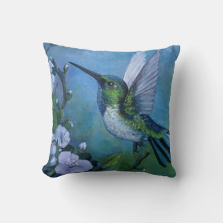Blaue Kolibri-Kissen weiche Blumen Farbe Pop Kissen