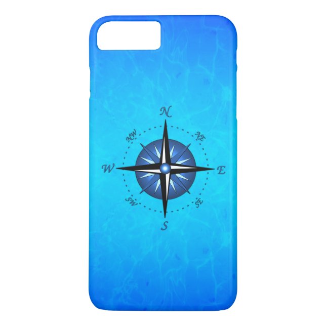 Blaue Kompass-Rose Case-Mate iPhone Hülle (Rückseite)