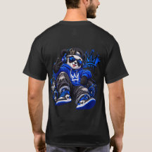 Blaue königliche Bär Streetwear Grafik T-Shirt