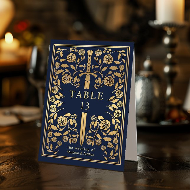 Blaue Königsschwerthochzeit Tischaufsteller (Von Creator hochgeladen)