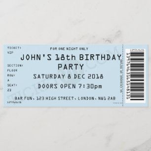 Blaue Konzert-Karten-Party Einladung