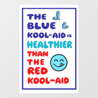 Blaue Kool-Aid-FENSTERKLEBEZEICHEN WEISS Fensteraufkleber