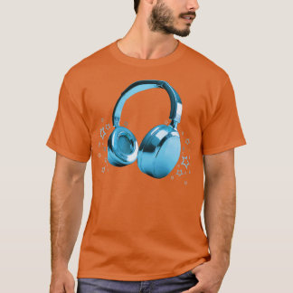 Blaue Kopfhörer T-Shirt