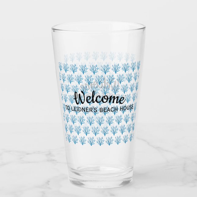 Blaue Korallen auf blau Glas (Vorderseite)