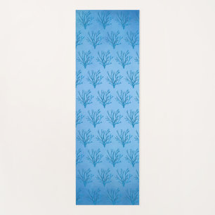 Blaue Korallen auf blauem Hintergrund Yogamatte