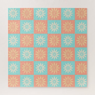 Blaue Korallen-Gelb-Blumenmuster