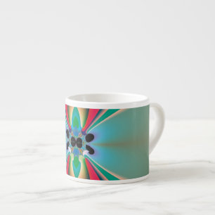 Blaue Korallen-Spiegel-Symmetrie-Abstrakte Kunst Espressotasse