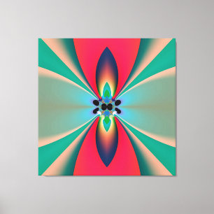 Blaue Korallen-Spiegel-Symmetrie-Abstrakte Kunst Leinwanddruck