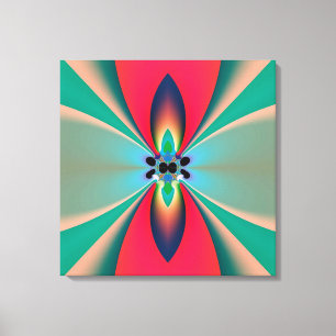 Blaue Korallen-Spiegel-Symmetrie-Abstrakte Kunst Leinwanddruck